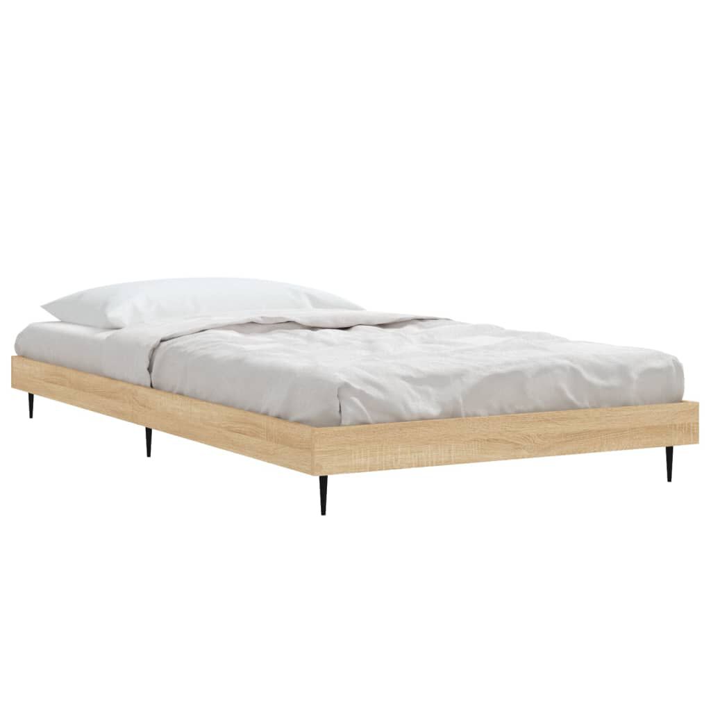 vidaXL Πλαίσιο Κρεβ. Χωρ. Στρώμα Sonoma Δρυς 90 x 190 εκ. Επεξ. Ξύλο