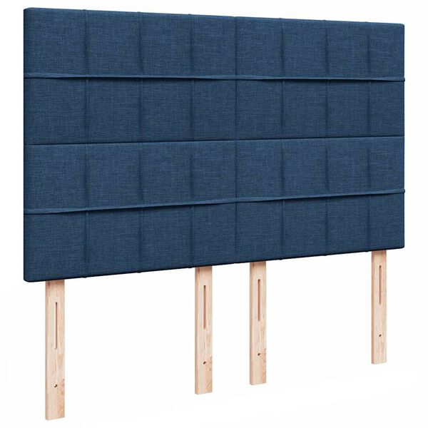 vidaXL Οθωμανικό κρεβάτι με στρώμα μπλε 140x200cm ύφασμα
