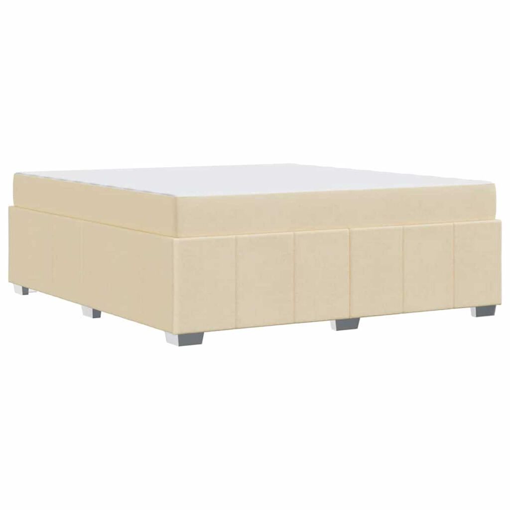 vidaXL Σκελετός Κρεβατιού με στρώμα Κρεμ 180 x 200 cm ύφασμα