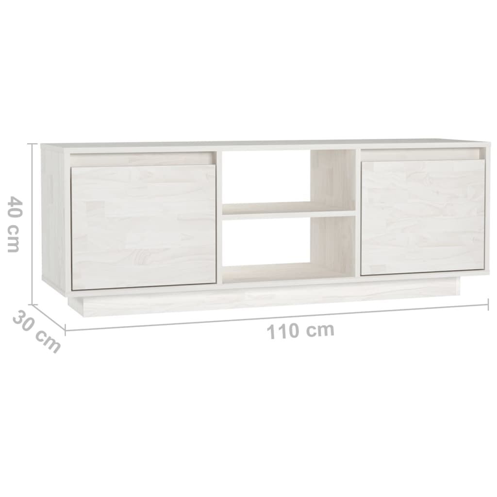 vidaXL Έπιπλο Τηλεόρασης 110 x 30 x 40 εκ. από Μασίφ Ξύλο Πεύκου