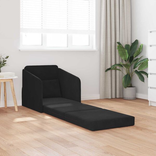 vidaXL Κρεβάτι καναπές Μαύρο 65 x 80 x 83 εκ. Βελούδο