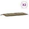 vidaXL Μαξιλάρια Πάγκου Κήπου 2 τεμ. Taupe Μελανζέ 100x50x7 εκ. Ύφ.