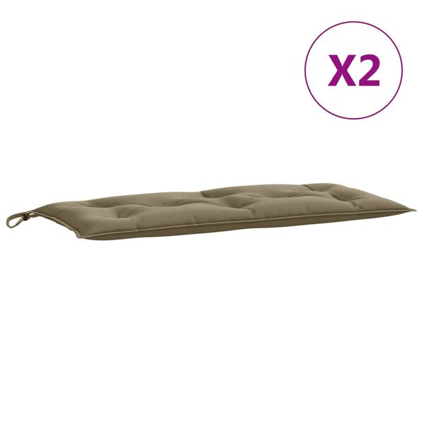 vidaXL Μαξιλάρια Πάγκου Κήπου 2 τεμ. Taupe Μελανζέ 100x50x7 εκ. Ύφ.