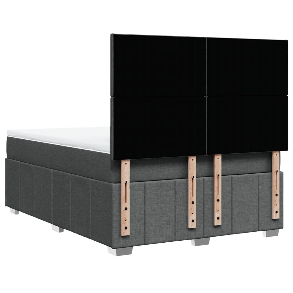 vidaXL Κρεβάτι Boxspring με Στρώμα Σκούρο Γκρι 160x200 εκ Υφασμάτινο