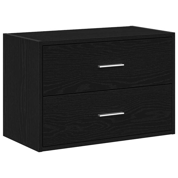 vidaXL Ντουλάπι με 2 συρτάρια Μαύρη δρυς 60x31x40 cm Ξύλινη κατασκευή