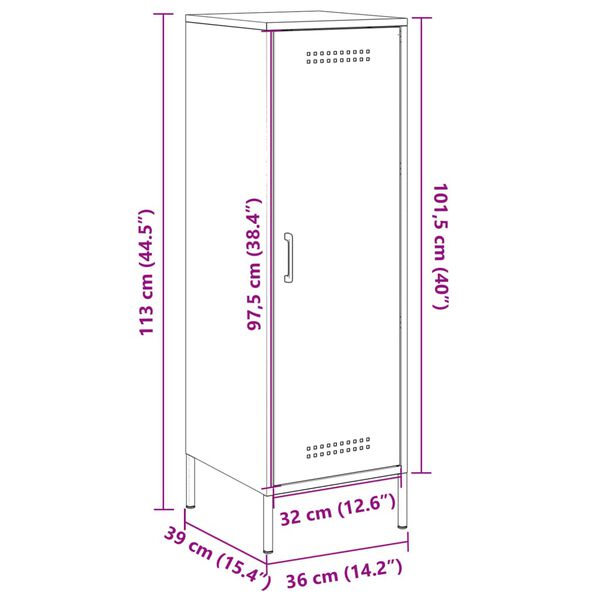 vidaXL Ντουλάπι Μουσταρδί 36x39x113 εκ. από Ατσάλι