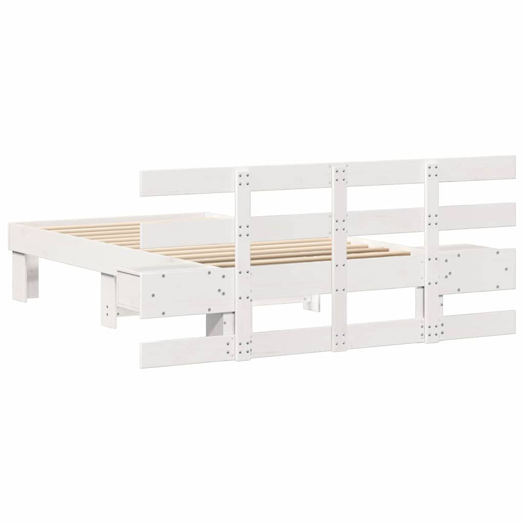 vidaXL Σκελετός Κρεβατιού Λευκό 80 x 200 cm Μασίφ ξύλο πεύκου