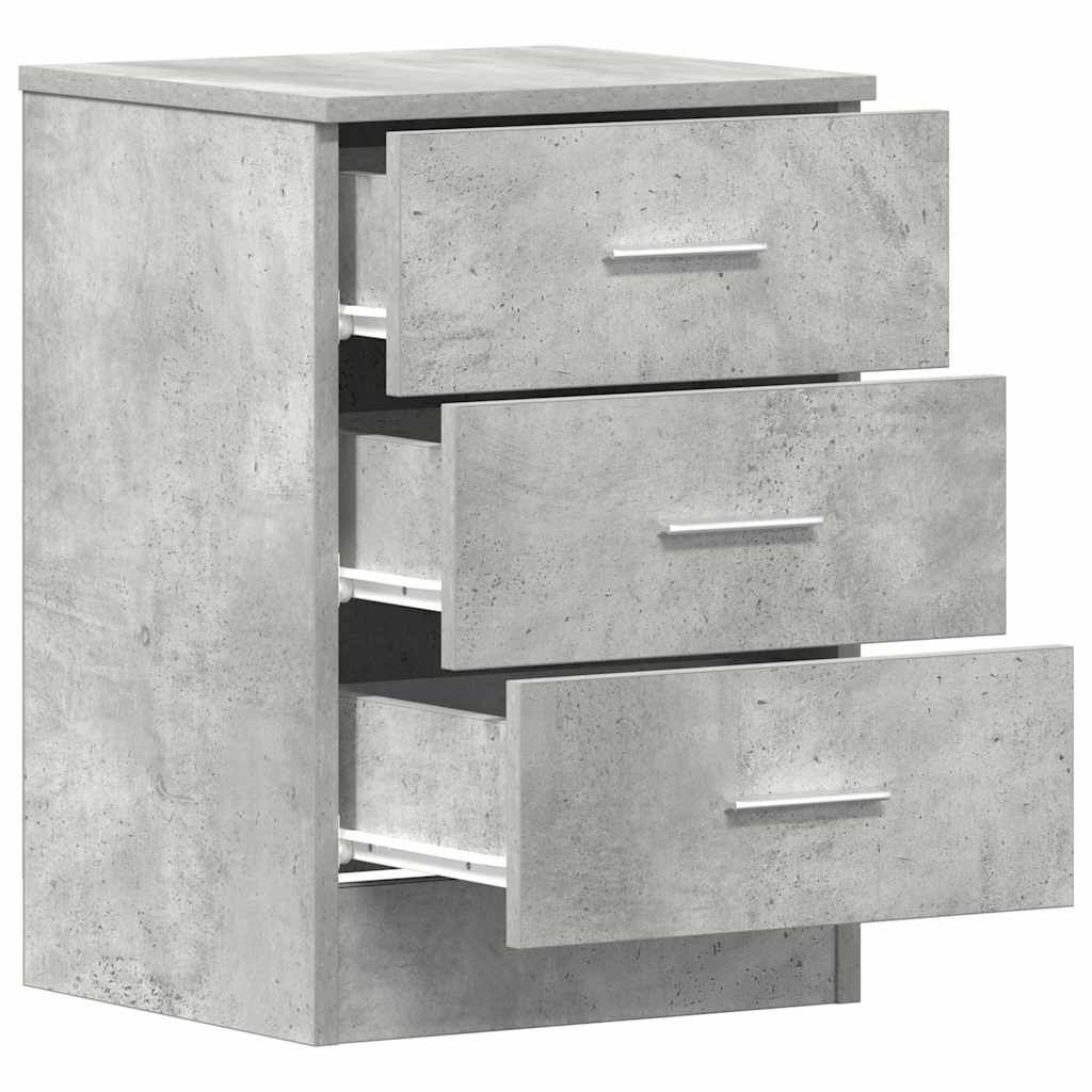 vidaXL Κομοδίνα 2 τεμ. Γκρι Σκυροδέματος 38x35x56 εκ. από Επεξ. Ξύλο