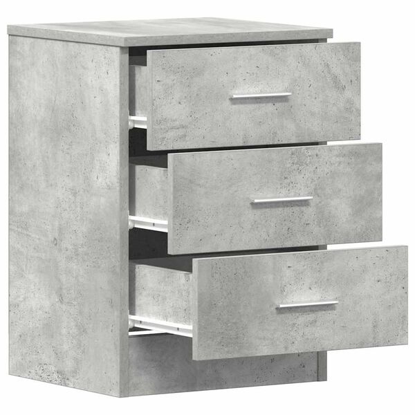 vidaXL Κομοδίνα 2 τεμ. Γκρι Σκυροδέματος 38x35x56 εκ. από Επεξ. Ξύλο