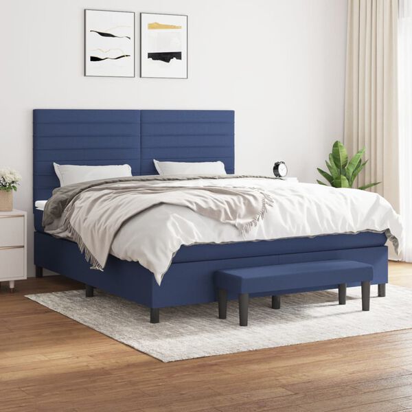 vidaXL &Kappa;&rho;&epsilon;&beta;ά&tau;&iota; Boxspring &mu;&epsilon; &Sigma;&tau;&rho;ώ&mu;&alpha; &Mu;&pi;&lambda;&epsilon; 160x200 &epsilon;&kappa;. &Upsilon;&phi;&alpha;&sigma;&mu;ά&tau;&iota;&nu;&omicron;