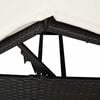 vidaXL Διπλή ξαπλώστρα με οροφή Μαύρο 205 x 129 x 200 εκ PE ρατάν