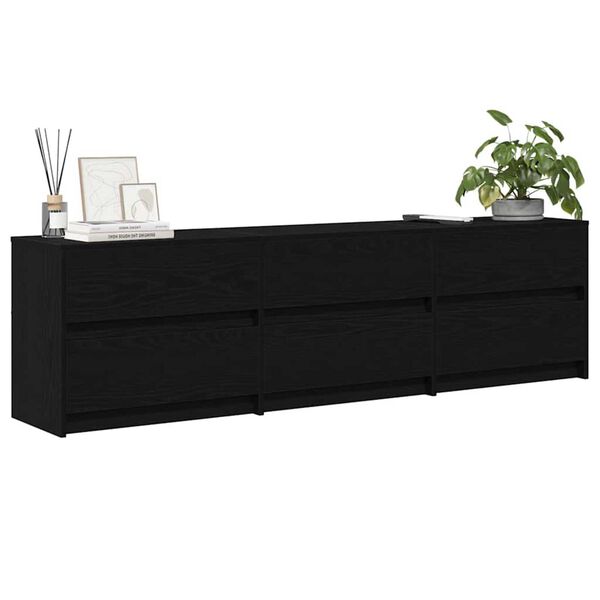 vidaXL Ντουλάπι TV Μαύρο 182 x 34 x 50 εκ