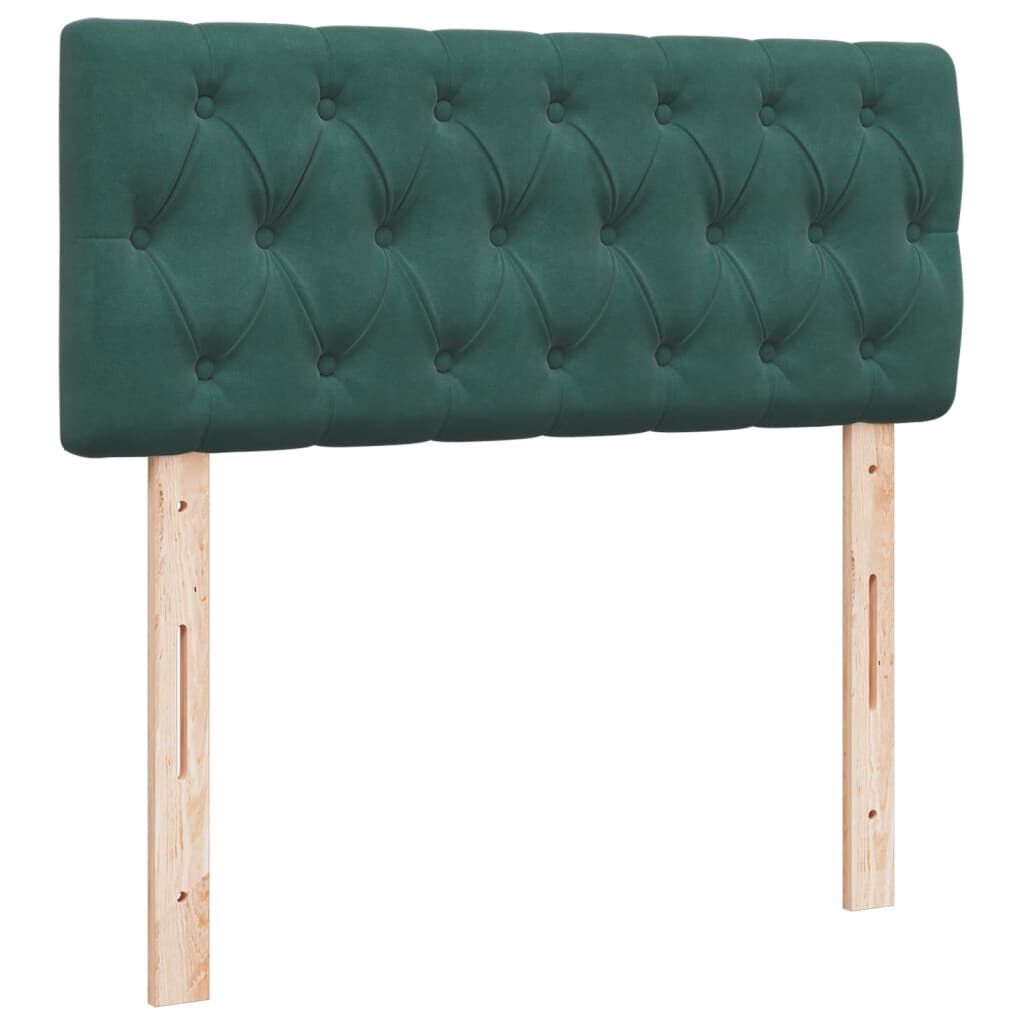 vidaXL Κρεβάτι Boxspring με Στρώμα Σκούρο Πράσινο 120x190εκ. Βελούδινο