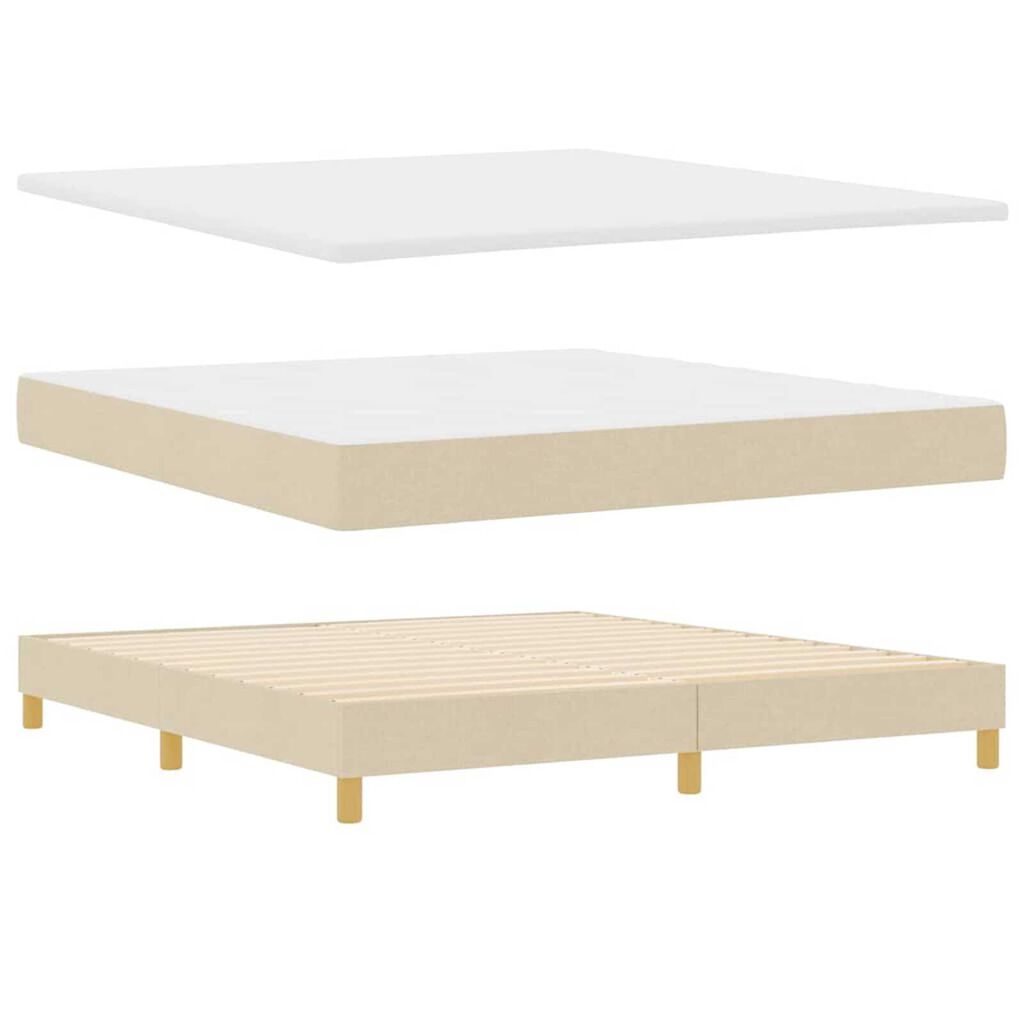 vidaXL Κρεβάτι με Ελατήρια με στρώμα Κρεμ 180 x 200 cm ύφασμα