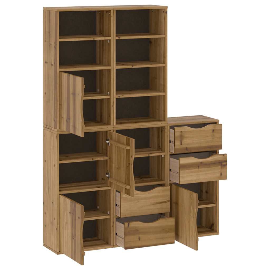 vidaXL Πλαϊνά ντουλάπια 5 τεμ. ODDA 40x24x79 εκ. από Μασίφ Ξύλο Πεύκου