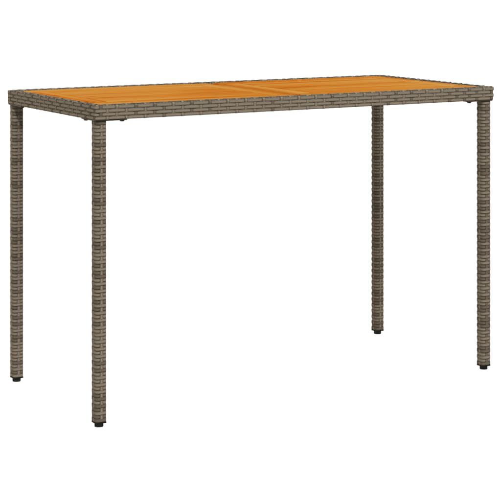 vidaXL Τραπέζι Κήπου Επιφάνεια Ακακίας Γκρι 115x54x74 εκ. Συνθ. Ρατάν