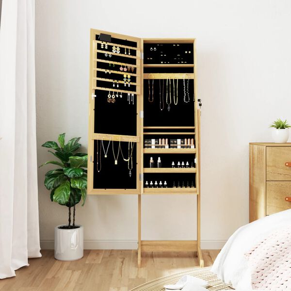 vidaXL Έπιπλο Κοσμημάτων με Καθρέφτη & LED Φώτα Επιδαπέδιο