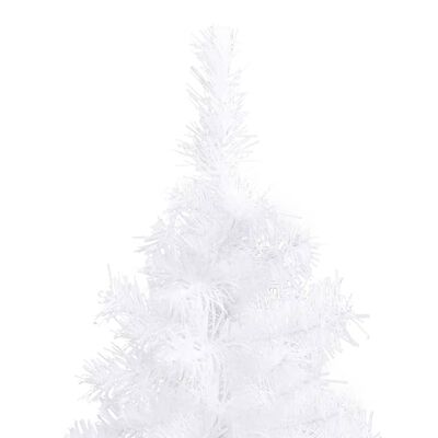 vidaXL Χριστουγεν. Δέντρο Γων. Τεχνητό LED & Μπάλες Λευκό 120 εκ. PVC