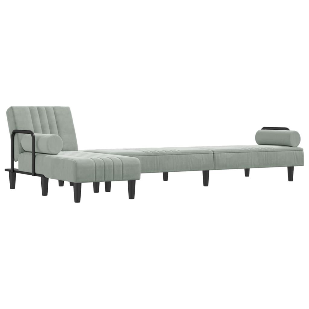 vidaXL Καναπές Κρεβάτι Γωνιακός Αν. Γκρι 260 x 140 x 70 εκ. Βελούδινος