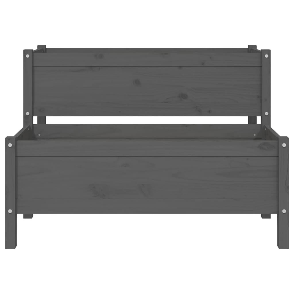 vidaXL Ζαρντινιέρα Γκρι 110 x 84 x 75 εκ. από Μασίφ Ξύλο Πεύκου