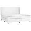 vidaXL Κρεβάτι Boxspring με Στρώμα Λευκό 200x200 εκ. Συνθετικό Δέρμα