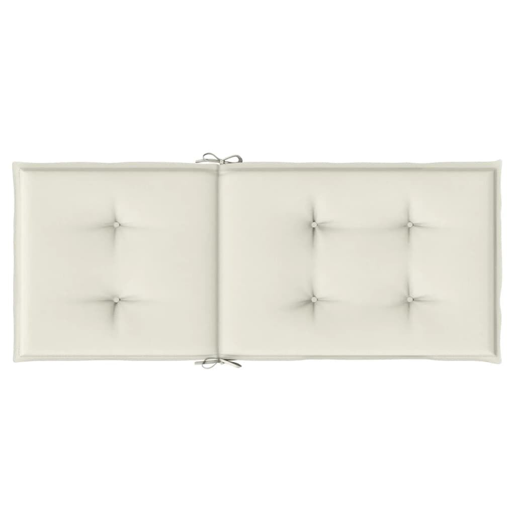 vidaXL Μαξιλάρια Καρέκλας με Πλάτη 2 τεμ. Κρεμ 120x50x7 εκ. Ύφασμα
