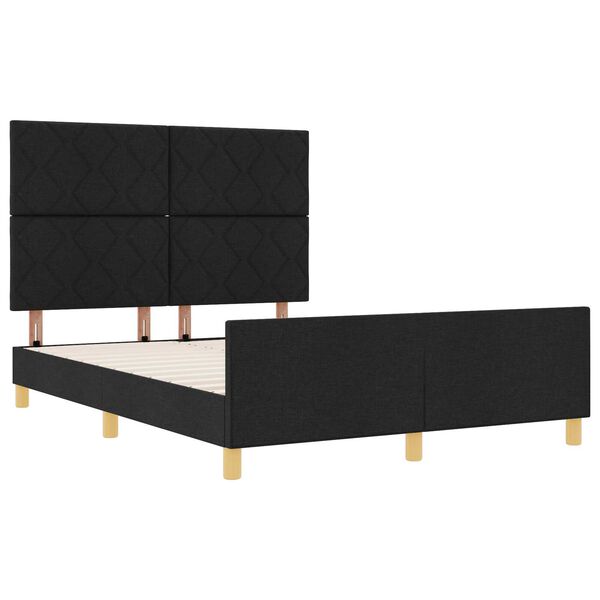 vidaXL Κρεβάτι Μαύρο 140x200 εκ Υφάσματος