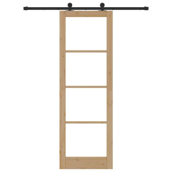 vidaXL Συρόμενη Πόρτα ORKDAL Καφέ 78 x 232 cm Ξύλο και μέταλλο