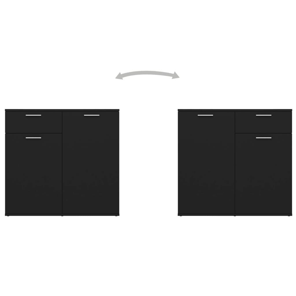 vidaXL Ντουλάπι με Συρτάρι Μεύρο 80 x 36 x 75 εκ. από Επεξ. Ξύλο