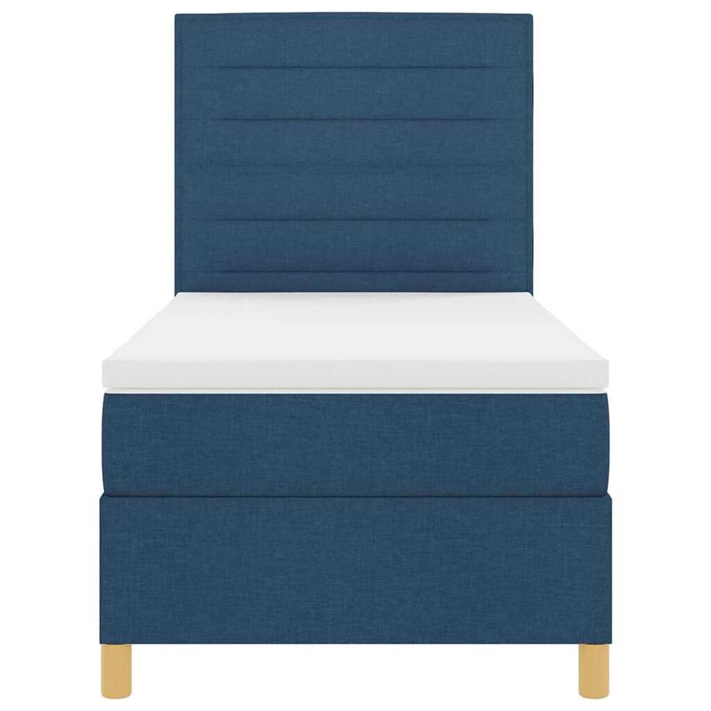 vidaXL Κρεβάτι με ελατήρια με στρώμα Μπλε 100 x 200 cm ύφασμα