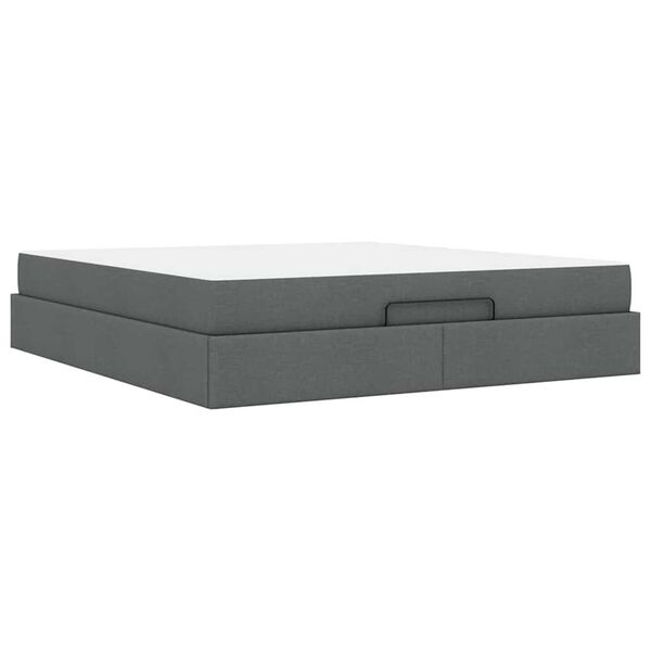 vidaXL Σκελετός Κρεβατιού Σκούρο γκρι 180 x 200 cm ύφασμα