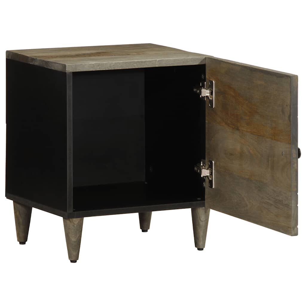 vidaXL Κομοδίνα 2 τεμάχια ανοιχτό γκρι 40x33x46 cm μασίφ ξύλο Mango