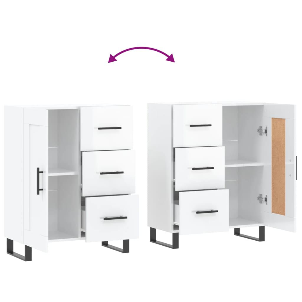 vidaXL Ντουλάπι Γυαλιστερό Λευκό 69,5x34x90 εκ. Επεξεργασμένο Ξύλο