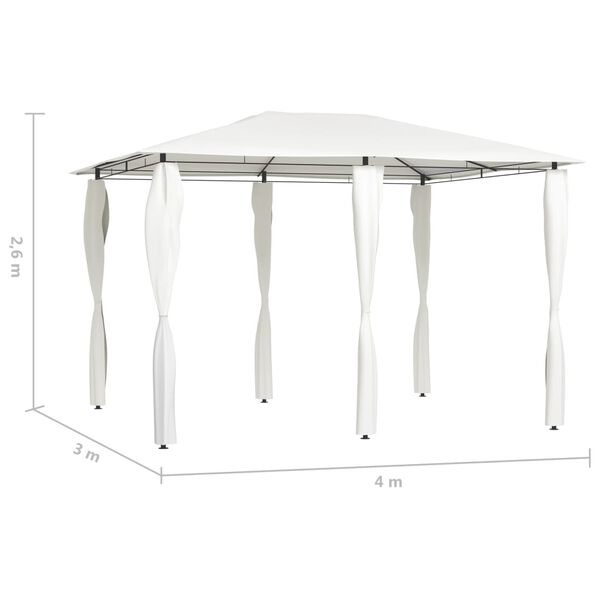 vidaXL Κιόσκι με Καλύμματα Στύλων Κρεμ 3 x 4 x 2,6 μ. 160 γρ./μ²