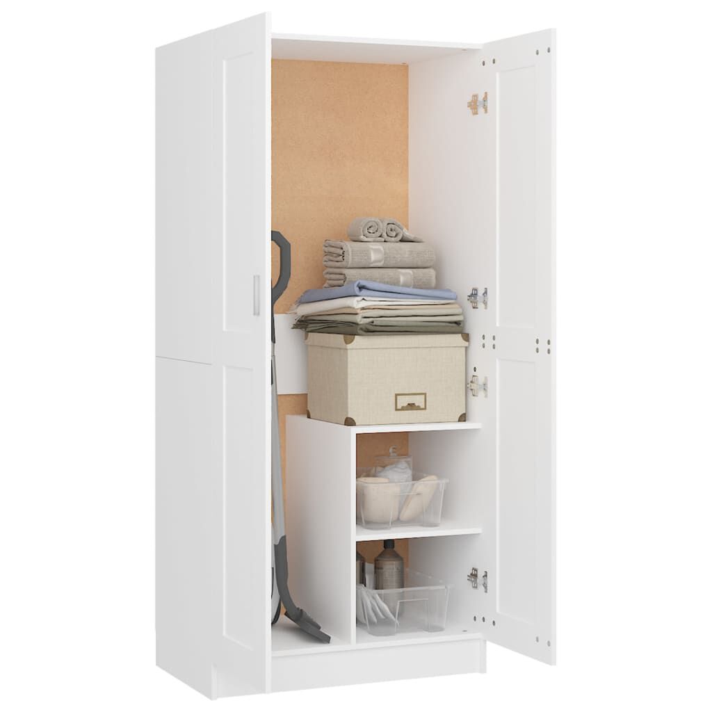 vidaXL Ντουλάπα Λευκή 85,2 x 51,5 x 180 εκ. από Επεξ. Ξύλο