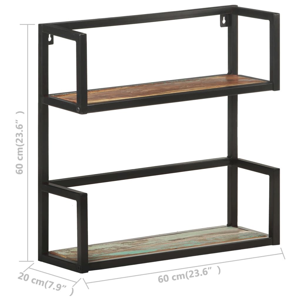 vidaXL Ραφιέρα Τοίχου 60 x 20 x 60 εκ. από Μασίφ Ανακυκλωμένο Ξύλο