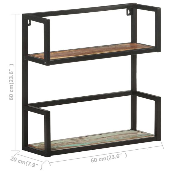 vidaXL Ραφιέρα Τοίχου 60 x 20 x 60 εκ. από Μασίφ Ανακυκλωμένο Ξύλο