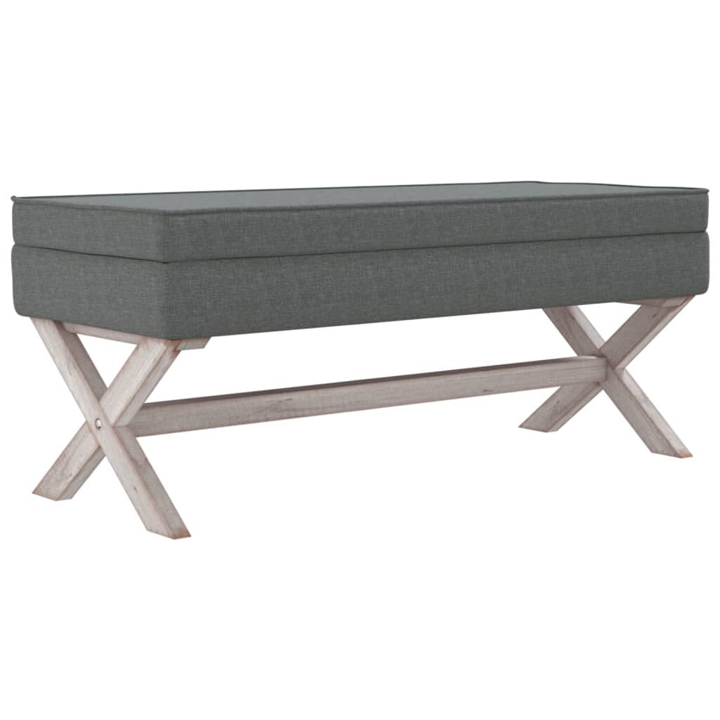 vidaXL Σκαμπό Αποθήκευσης Σκούρο Γκρι 110 x 45 x 49 εκ. Υφασμάτινο