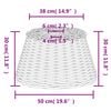 vidaXL Καπέλο Φωτιστικού Οροφής Λευκό Ø50x30 εκ. από Wicker