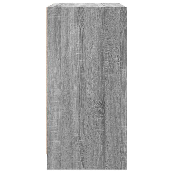 vidaXL Βοηθητικό Ντουλάπι Sonoma Γκρι 68x37x75,5εκ. με Γυάλινες Πόρτες