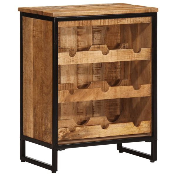 vidaXL Ραφιέρα Κρασιών για 9 Μπουκάλια 55x33x70 εκ. Μασίφ Ξύλο Μάνγκο