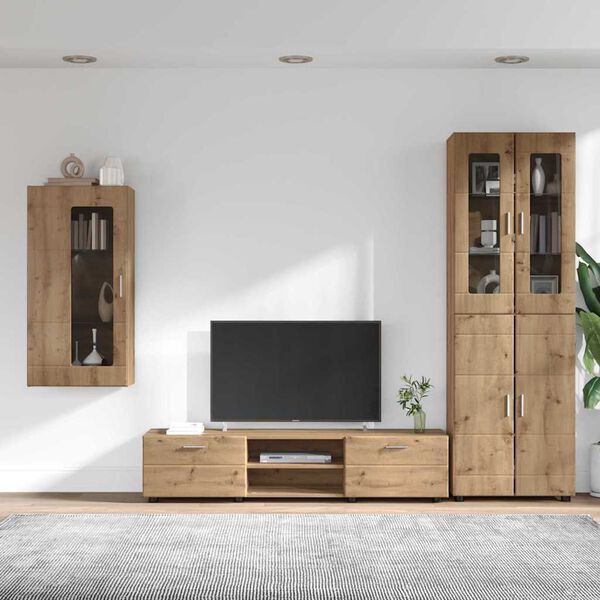 vidaXL &Sigma;&epsilon;&tau; &epsilon;&pi;ί&pi;&lambda;&omicron;&upsilon; &tau;&eta;&lambda;&epsilon;ό&rho;&alpha;&sigma;&eta;&sigmaf; &mu;&epsilon; &rho;ά&phi;&iota; Artisan Oak &Epsilon;&pi;&epsilon;&xi;&epsilon;&rho;&gamma;&alpha;&sigma;&mu;έ&nu;&omicron; &xi;ύ&lambda;&omicron;
