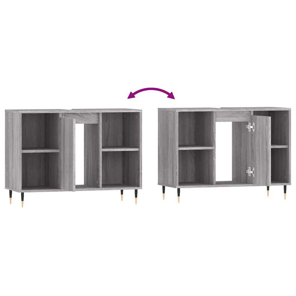 vidaXL Ντουλάπι Μπάνιου Γκρι Sonoma 80 x 33 x 60 εκ. από Επεξεργ. Ξύλο