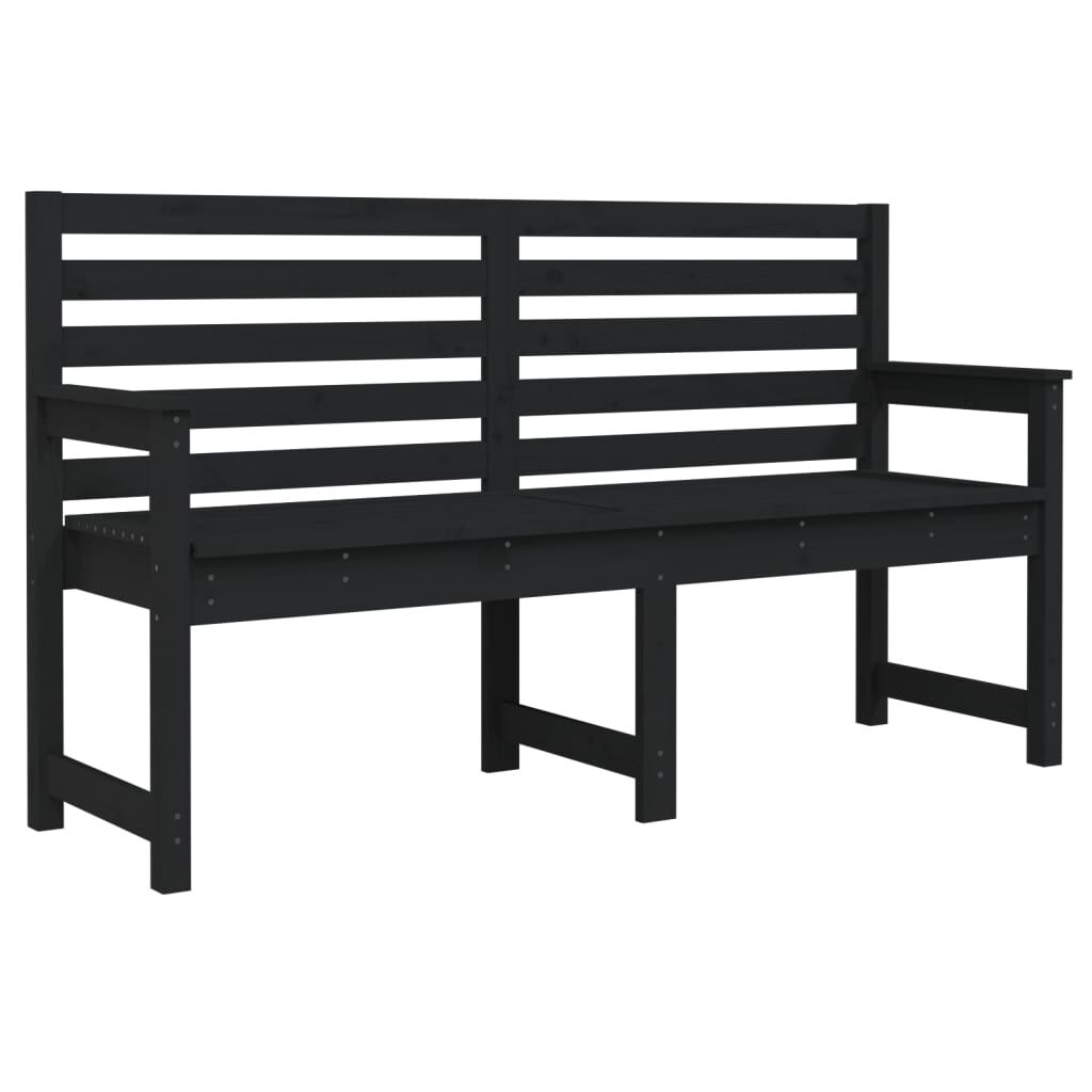 vidaXL Παγκάκι Κήπου Μαύρο 159,5x48x91,5 εκ. από Μασίφ Ξύλο Πεύκου