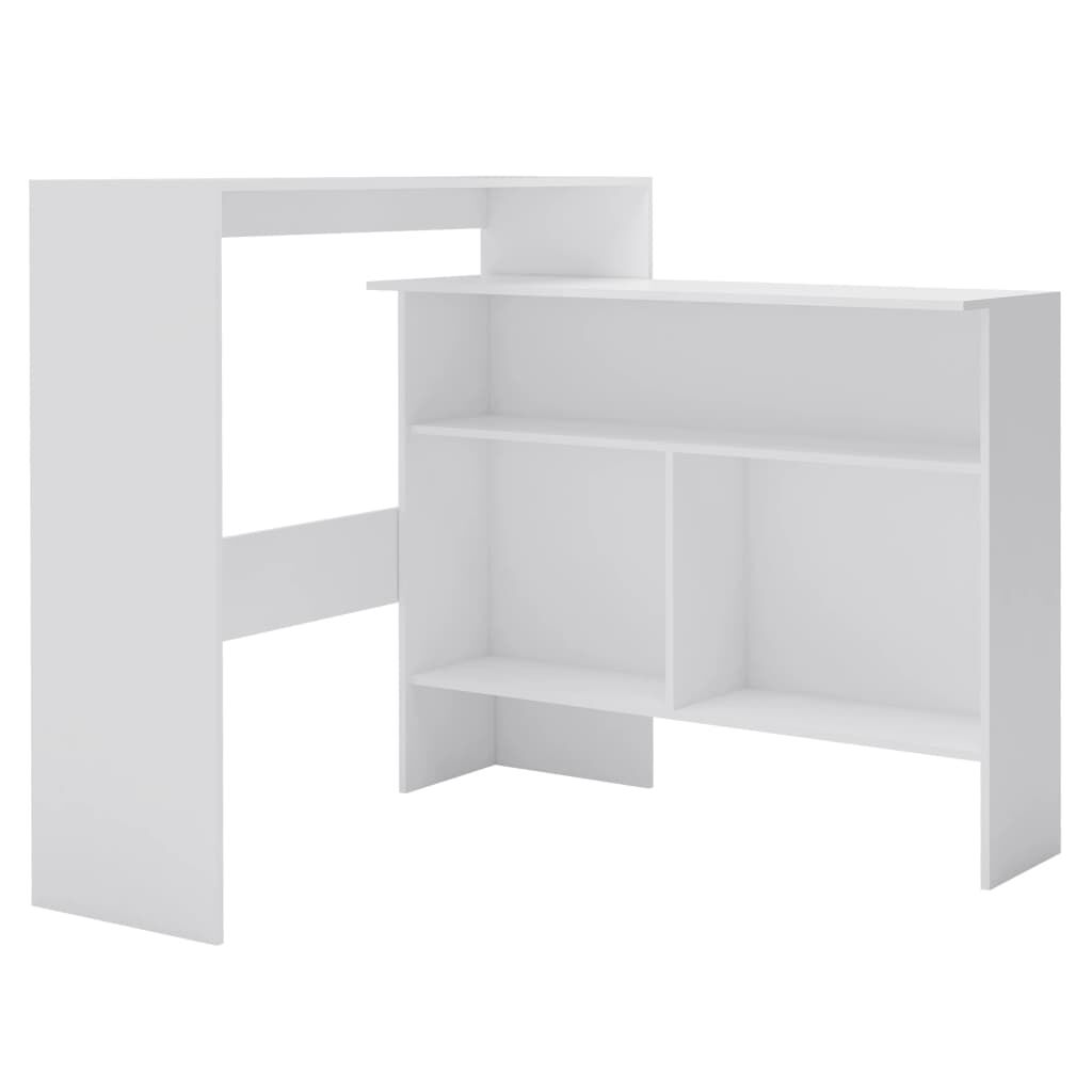 vidaXL Τραπέζι Μπαρ με 2 Επιφάνειες Λευκό 130 x 40 x 120 εκ.