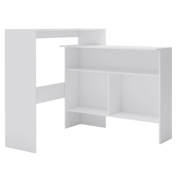vidaXL Τραπέζι Μπαρ με 2 Επιφάνειες Λευκό 130 x 40 x 120 εκ.