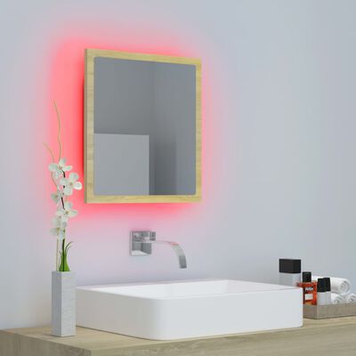 vidaXL Καθρέφτης Μπάνιου με LED Sonoma Δρυς 40x8,5x37 εκ. Ακρυλικός