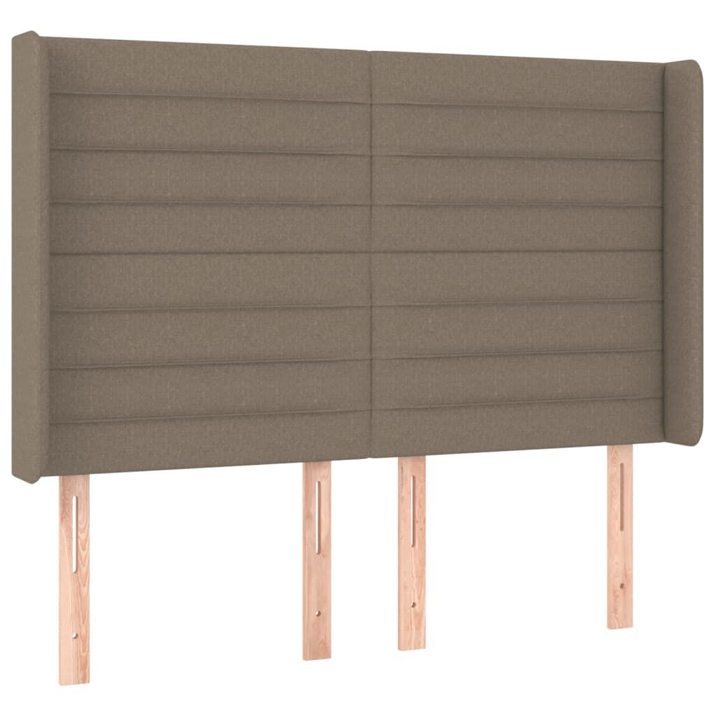 vidaXL Κρεβάτι Boxspring με Στρώμα & LED Taupe 140x200 εκ. Υφασμάτινο