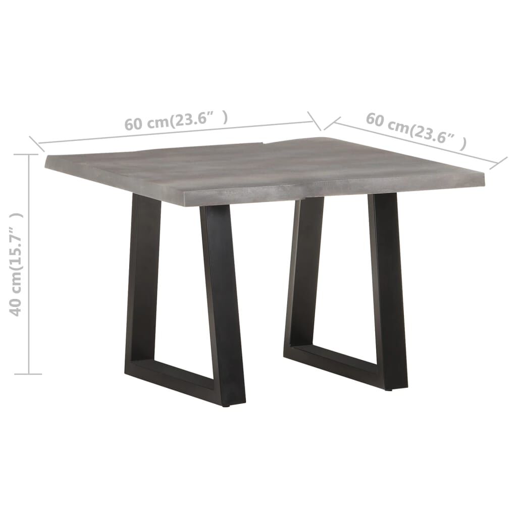 vidaXL Τραπεζάκι Σαλονιού Live Edge 60x60x40 εκ. Μασίφ Ξύλο Ακακίας