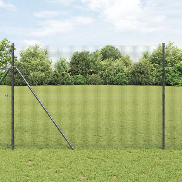 vidaXL Συγκολλητός φράχτης από σύρμα Γκρι 1.6 x 25 m Ατσάλι